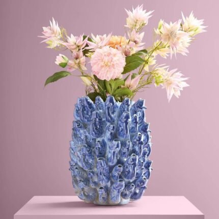School of Fish Vase with Fish Motif Animal Sculpture