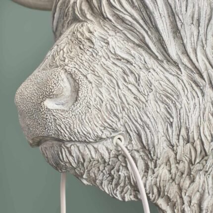 Wall Lamp Wisent Grey Animal Sculpture