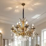 Rosdorf Park Antique Bronze Crystal Chandelier | Brass Chandelier for Dining Room