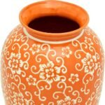 Orange Lidded Art Sculptures Vase