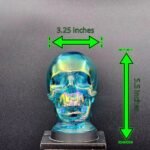 Blue Glass Skull Sculptural Table Lamp Cover