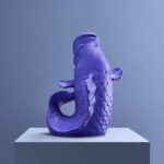 Animal Sculpture Vase Fish Matte Blue