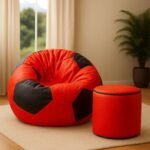 Set of Football Bean Bag with Stool