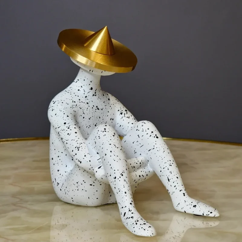 Sculptures about love featuring Abstract Sitting Decor couple figures in modern living room