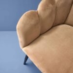 Velvet Chair Marlene Beige Bold Armchair for Living Room