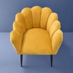 Velvet Chair Marlene Yellow Bold Armchair for Living Room