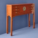 Console Table Dynasty Vintage Orange Wooden Console Table