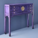 Console Table Dynasty Vintage Purple Wooden Console Table
