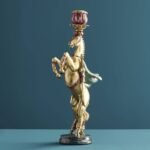 Circus Horse Candle Holder Gold Animal Sculpture
