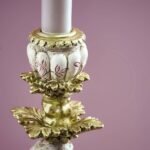 Candlestick Parrot Amari Green Gold Bird Sculpture