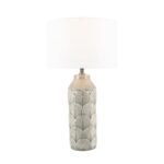 Embossed Grey Ceramic Table Lamp