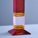 Candle Holder Fancy Crystal Glass Multicolor Art Sculptures