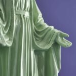 Decorative Madonna Figure Virgin Mary Green Art Sculptures