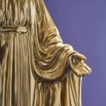 Decorative Madonna Figure Virgin Mary Gold Art Sculptures