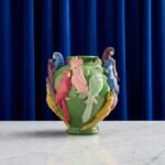 Vase with Parrots Green Bird Sculpture