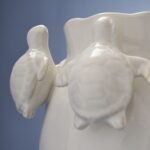 Vase with Turtles White Animal Sculpture