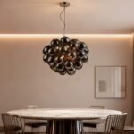 Pearl Black Glass Grape Crystal Chandelier Modern Ceiling Light