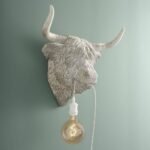 Wall Lamp Wisent Grey Animal Sculpture