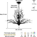 Vintage Black Crystal Tree Branch Chandelier | Crystal Chandelier
