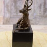 Lying Deer Bronze Animal Sculpture