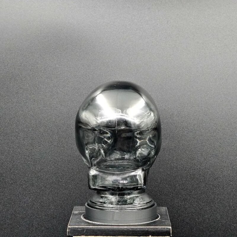 Smoke Gray Glass Skull Art Sculpture Light Cover