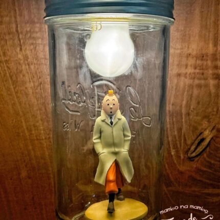 Tintin Walking Light Jar Sculptural Table Lamp