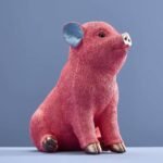 Money Box Pig Piggy Bank Pink Animal Sculpture