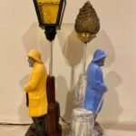 Fisherman Man Sea Captain Sculptural Art Lamp