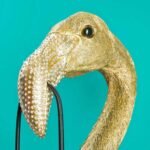 Flamingo Tiffany Wall Lamp Gold Animal Sculpture