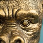 Flower Pot Monkey Kong Gold Animal Sculptures