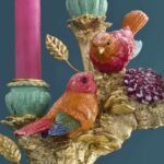 Candleholder with Little Birds Birdies Bird Sculpture