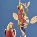 Candleholder Parrot Red-Gold Art Sculptures