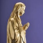 Decorative Figure Virgin Mary Gold Art Sculptures