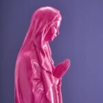 Decorative Figure Virgin Mary Magenta Art Sculptures