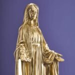 Decorative Madonna Figure Virgin Mary Gold Art Sculptures