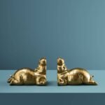 Set of 2 Hippo Bookends Animal Sculpture
