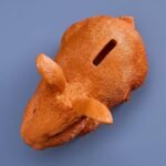 Money Box Bunny Orange Animal Sculpture
