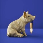 Table Lamp Piggy Pig Gold Animal Lamps