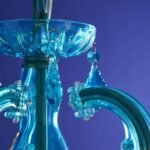 Glass Chandelier Aurora Blue Crystal Chandelier