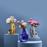 Vase Fish Blubb Silver Animal Sculpture