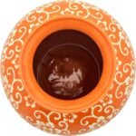 Orange Lidded Art Sculptures Vase