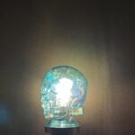 Blue Glass Skull Sculptural Table Lamp Cover