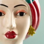 Sicilian Female Bust Decorative Vase Art Sculpture