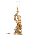 Gilt Cherub Vintage Table Lamp