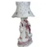 Victorian Porcelain White Pink Sculptural Table Lamp