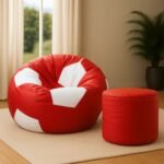 Set of Football Bean Bag with Stool