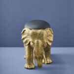 Elephant Stool Gold Animal Sculpture