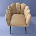 Velvet Chair Marlene Beige Bold Armchair for Living Room