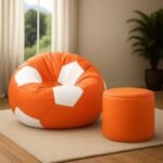 Set of Football Bean Bag with Stool