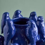 Vase with Birds S Blue Bird Sculpture